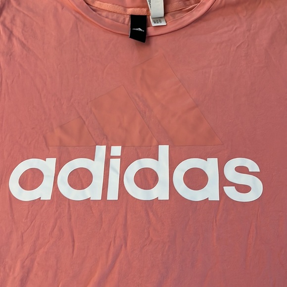 ADIDAS Salmon Pink Top Cotton T-Shirt Logo Sport Workout Gym Active Kawaii Nike - Picture 5 of 8